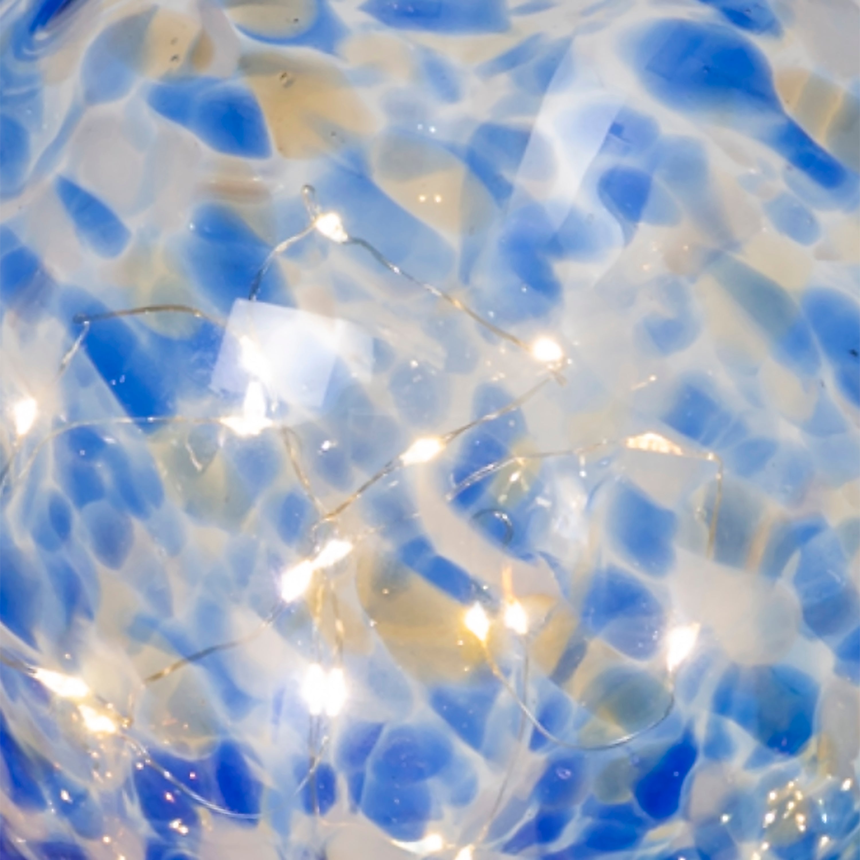 5.75 Inch Elegant Blue Illuminating Hand Blown Glass Sphere
